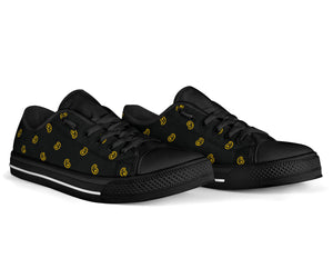 Canvas Low Top Sneakers - Black and Gold Paisley