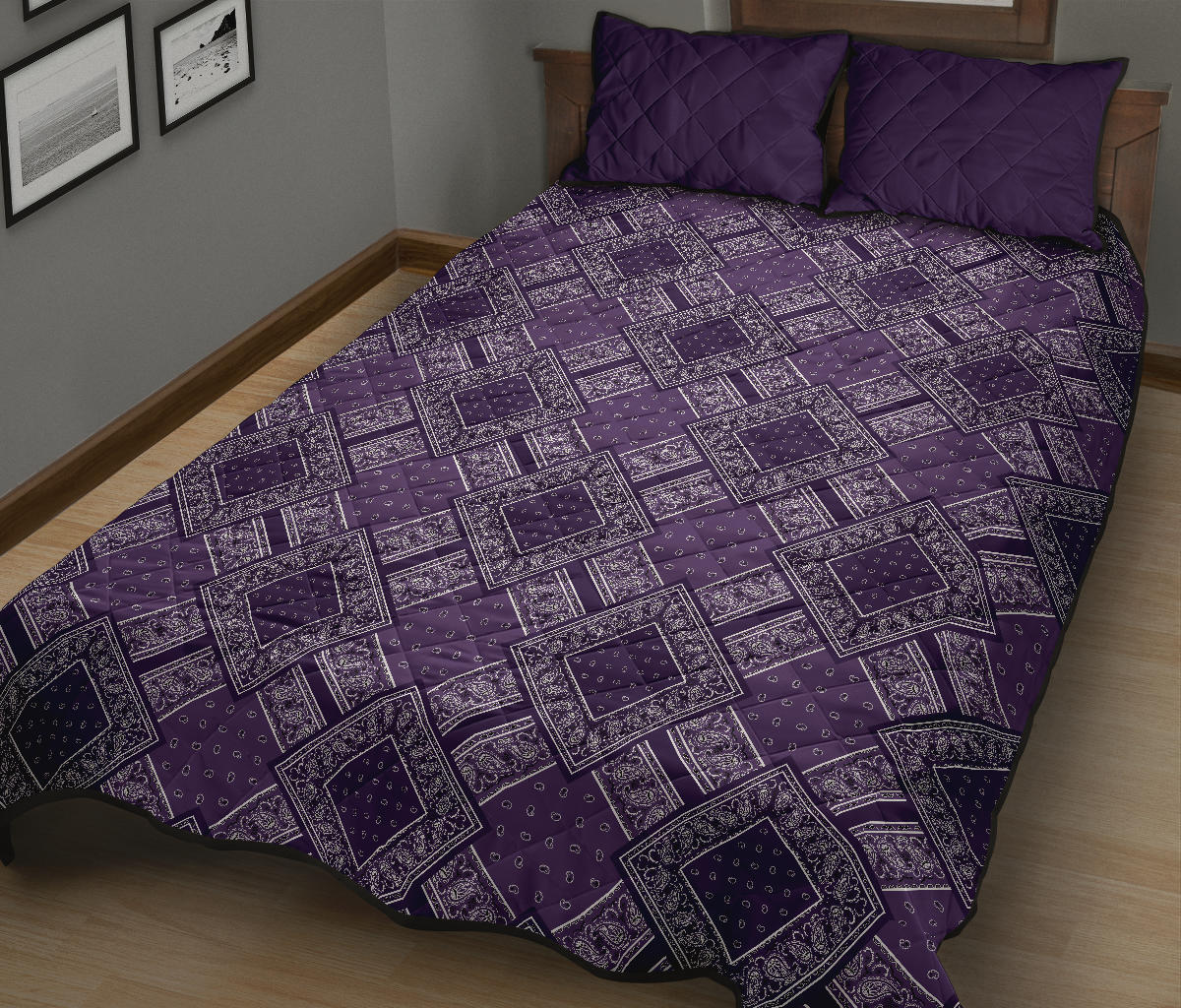 Quilt Set - Double Grape Bandana DB Quilt w/Shams