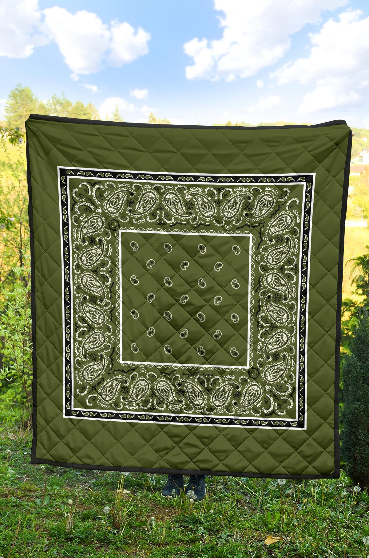 Quilt - Army Green Bandana Quilt