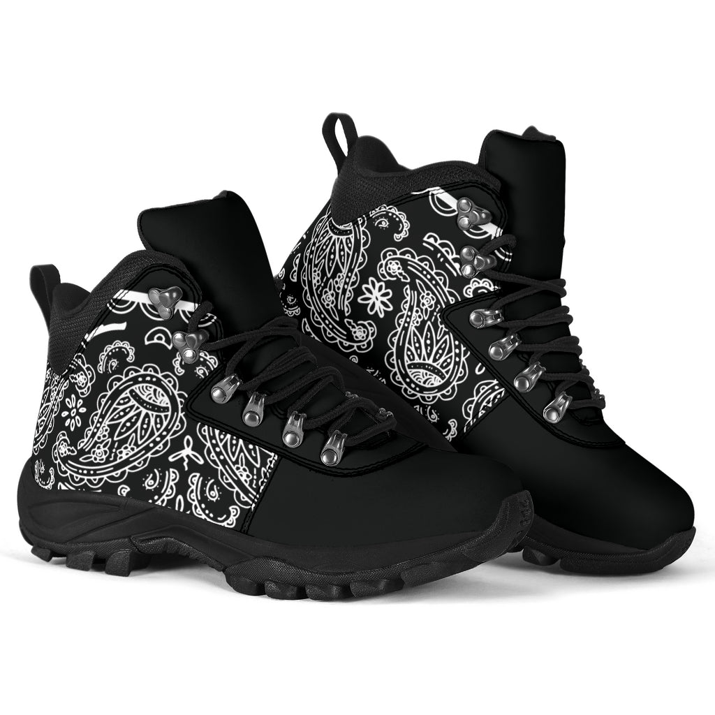 Black Bandana Alpine Boots