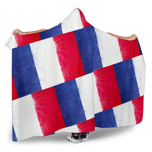 Ultimate France Flag Tiled Hooded Blanket