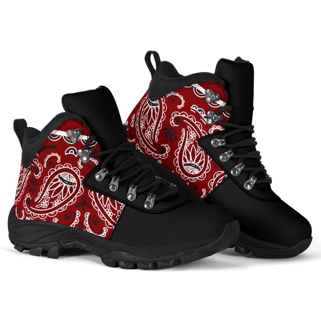 Maroon Bandana Alpine Boots