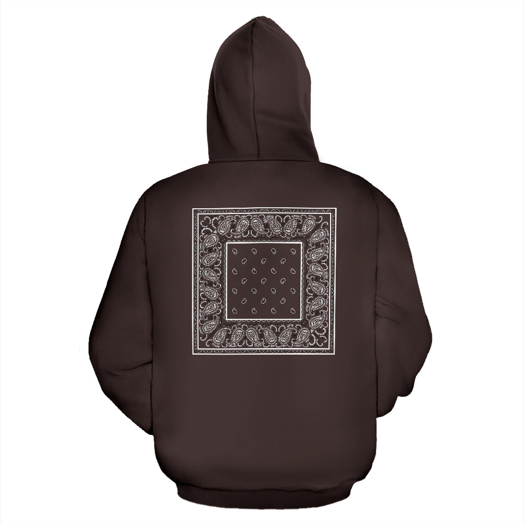 brown bandana hoodie back view