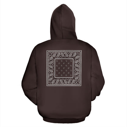 brown bandana hoodie back view