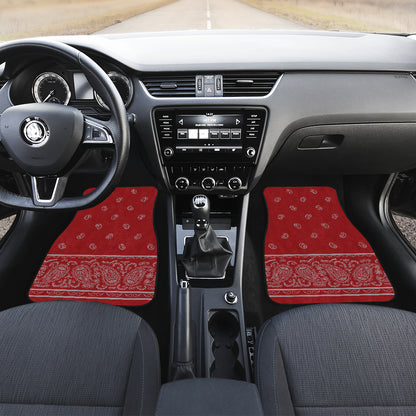 red and gray bandana lowrider floor mats