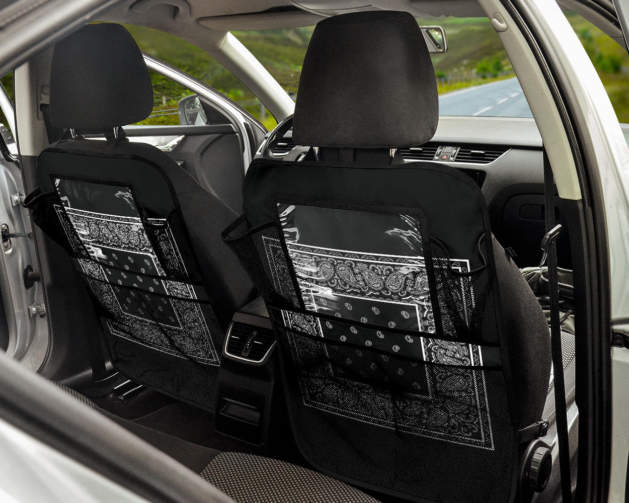 Black Bandana Car Seat Organizers