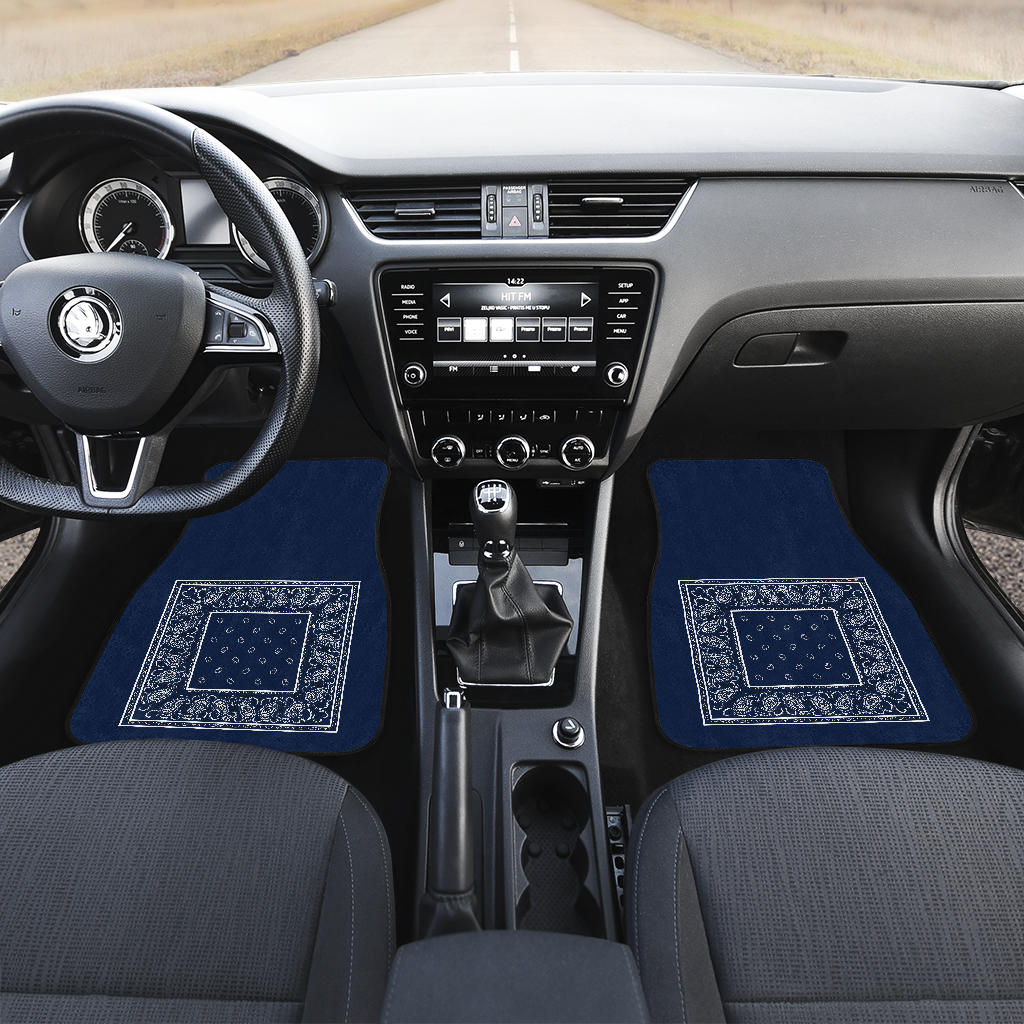 navy blue bandana muscle car floor mat