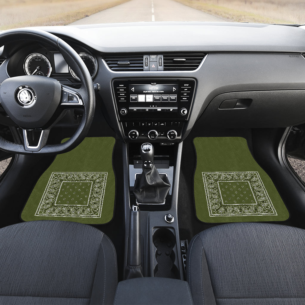 military green auto floor mats