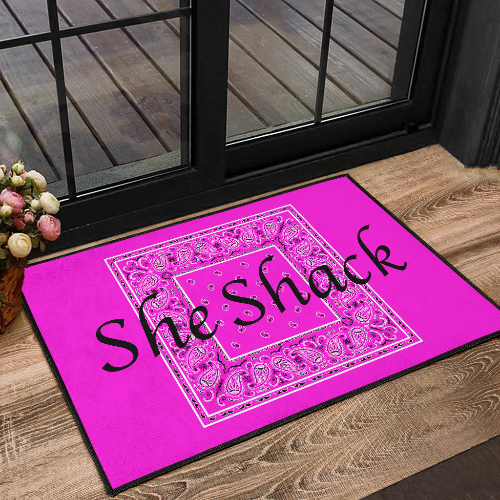 Abruptly Pink Bandana Fun Door Mats