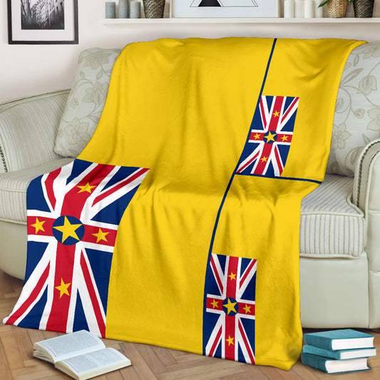 Niue Flag Fleece Throw Blanket