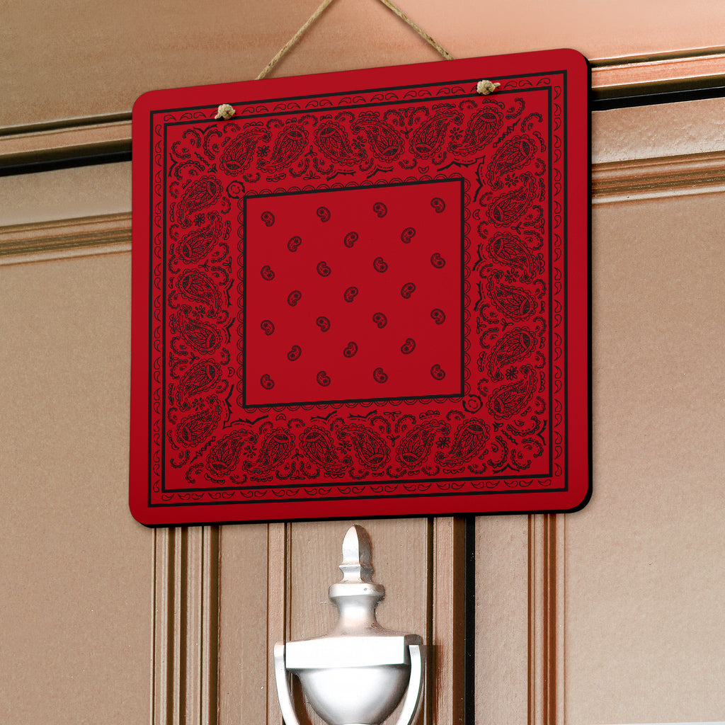 Red and Black Bandana Door Signs