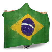 Brazil Flag Hooded Blanket Sherpa