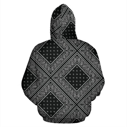 Black Bandana Patch Pullover Hoodie
