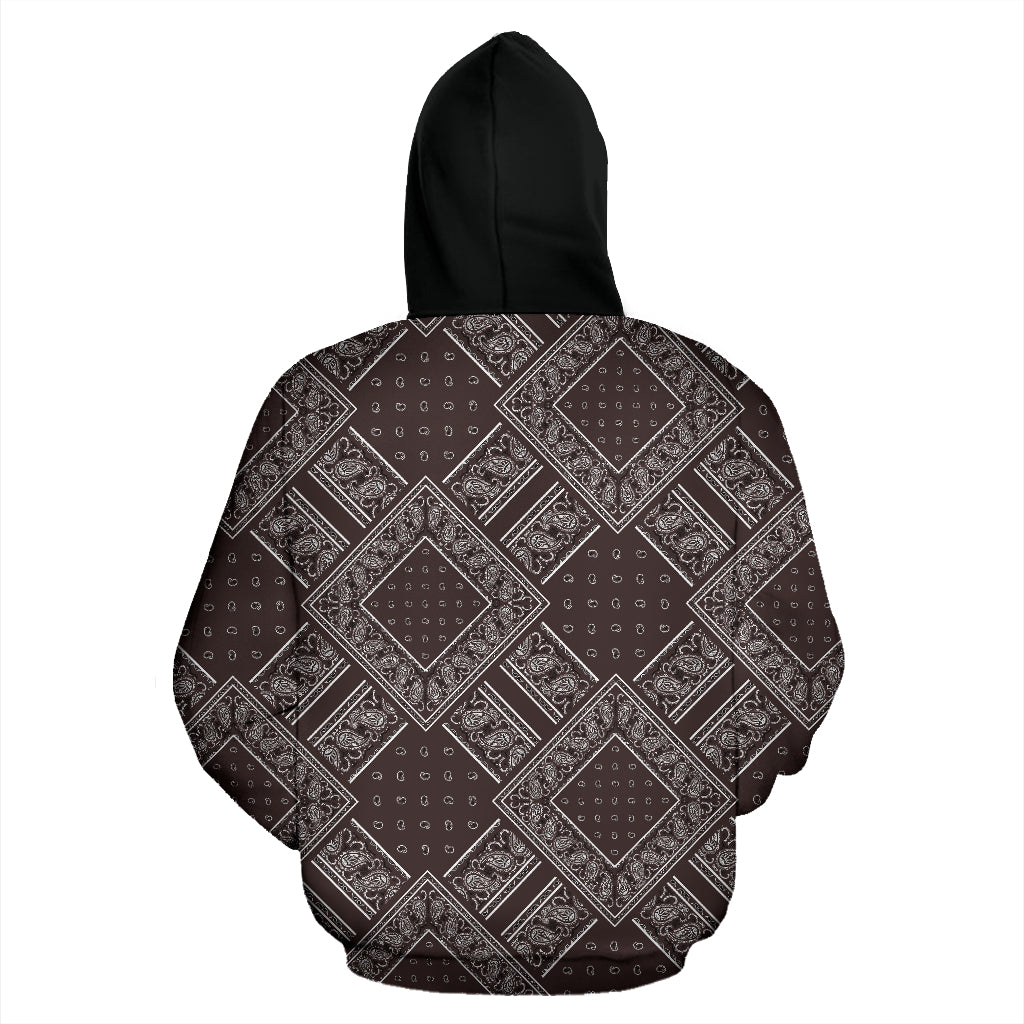 Coffee Brown Bandanas BT Zip Hoodie
