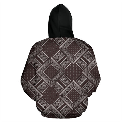 Coffee Brown Bandanas BT Zip Hoodie