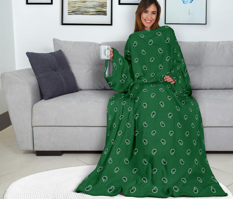 green paisley snuggle blanket