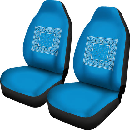 Sky Blue Bandana Car Seat Covers - Minimal
