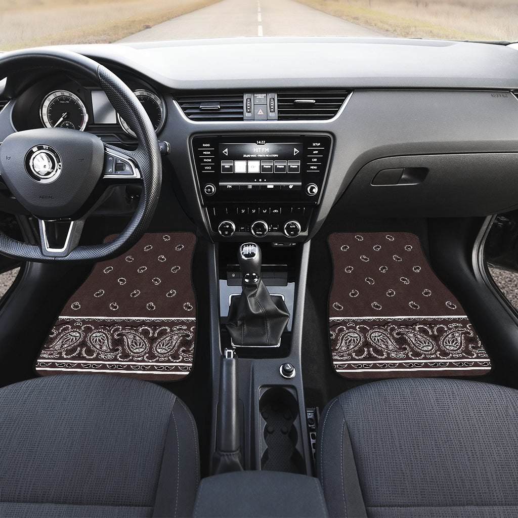 brown bandana auto mats