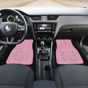 pink bandana retro car show floor mats