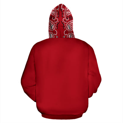 Classic Red Bandana Top Up Hoodie