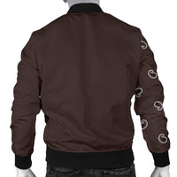 Asymmetrical Coffee Brown Bandana Men's Bomber Jacket