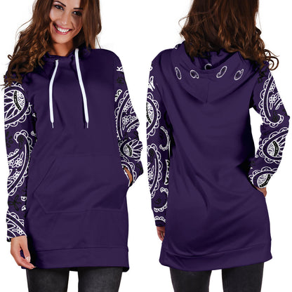 Royal Purple Bandana Hoodie Dress