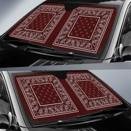 Burgundy Bandana Car Window Shade