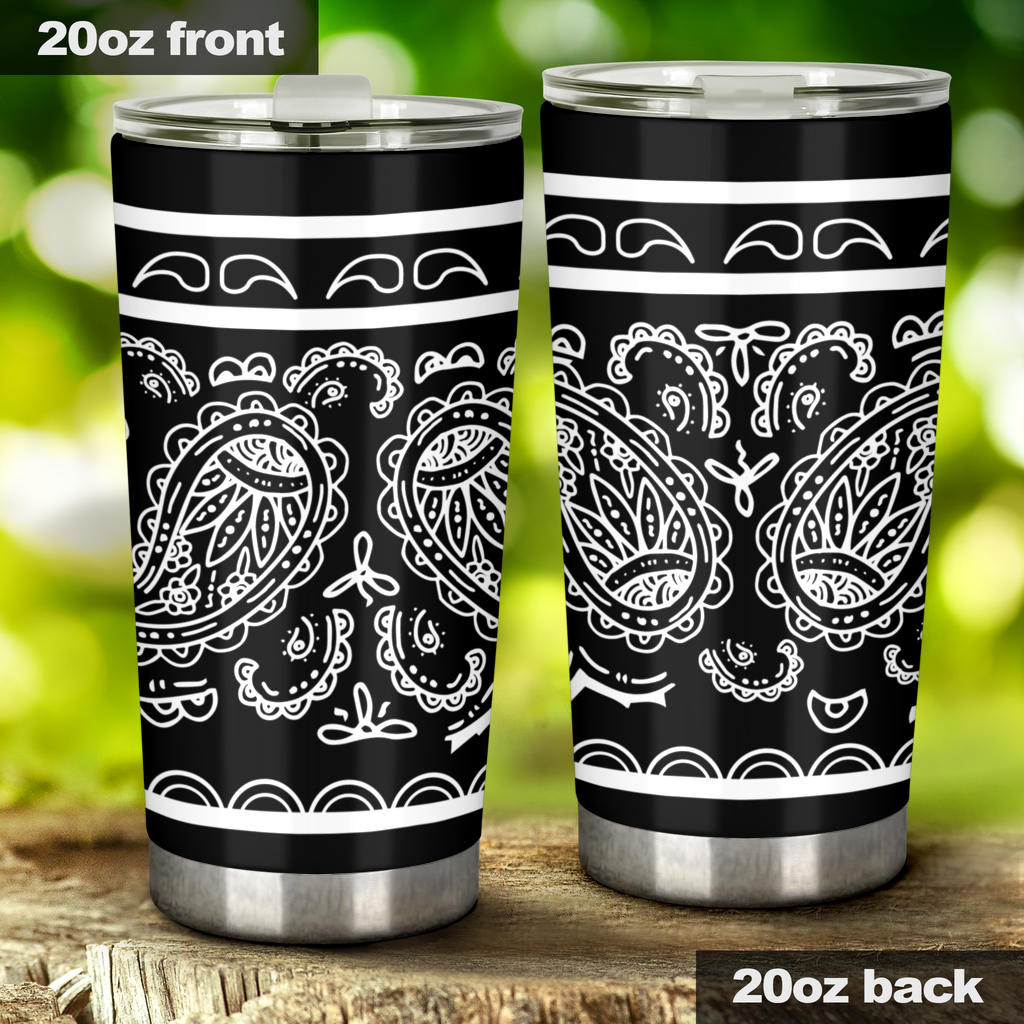 black bandana coffee cups