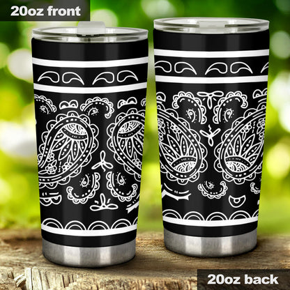black bandana coffee cups