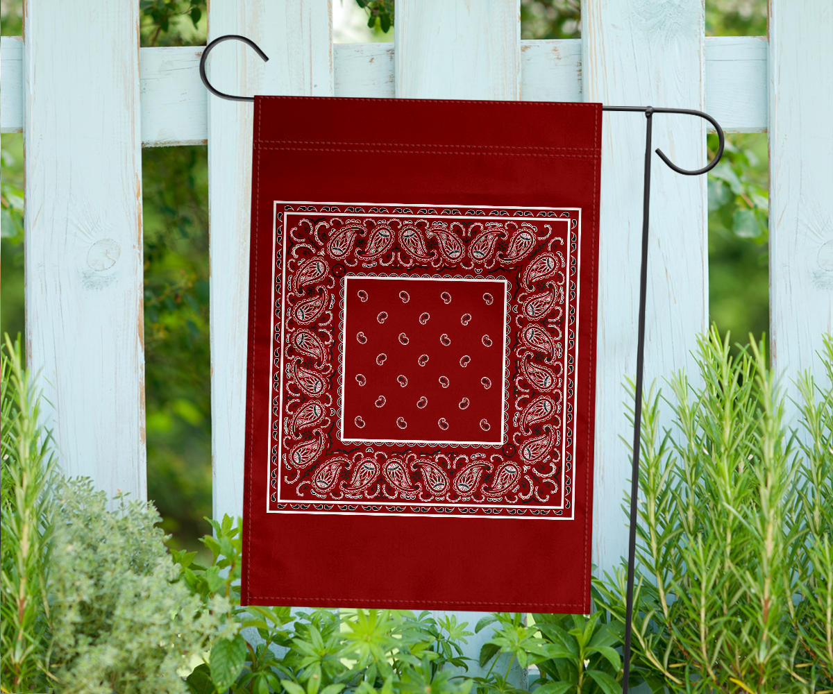 Maroon Bandana Home and Garden Flags