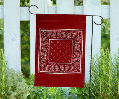 Maroon Bandana Home and Garden Flags