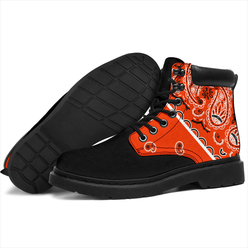 Perfect Orange Bandana Blackout All Season Boots