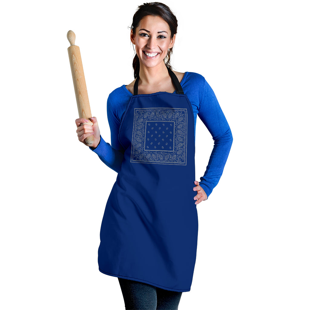 Blue and Gray Bandana Apron