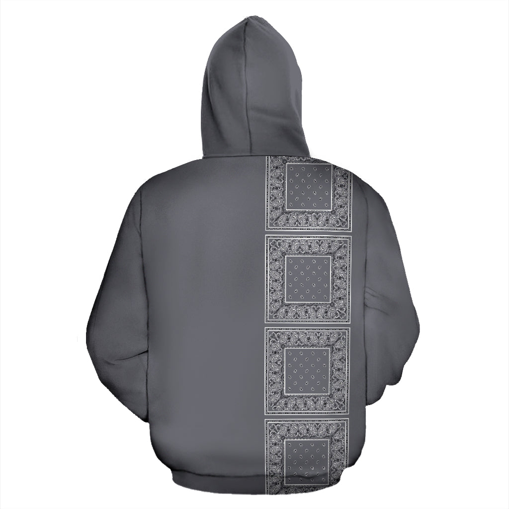 gray bandana hoodie back view