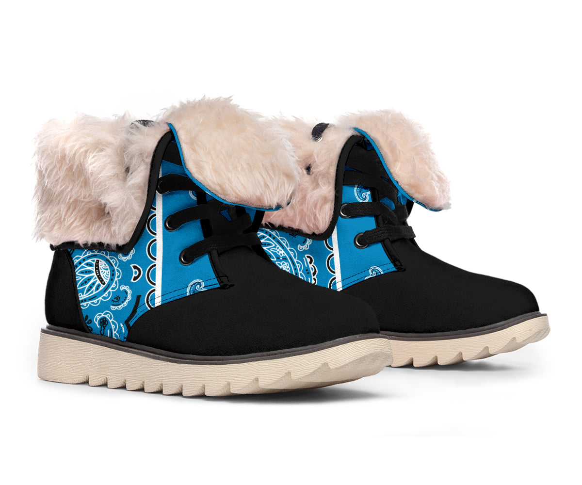 Sky Blue Bandana Women's Winter Boots