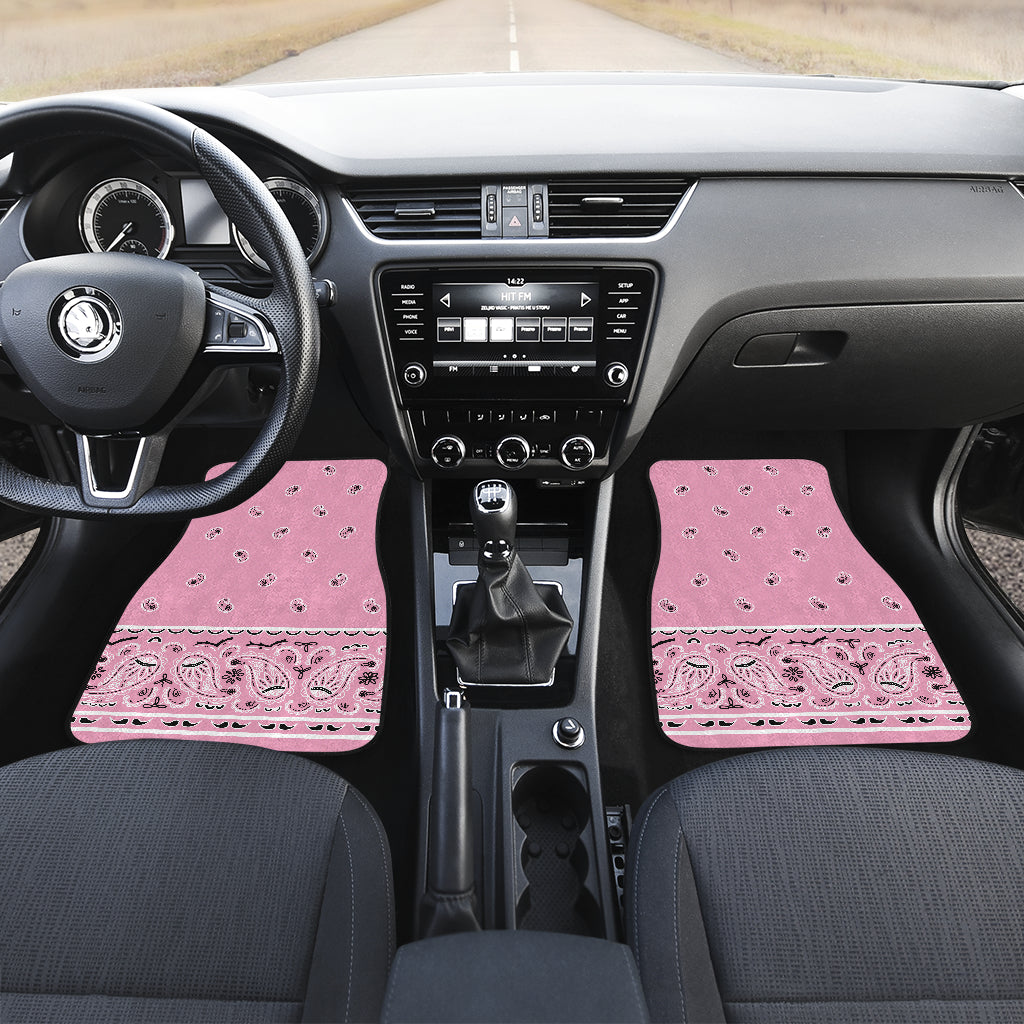 pink bandana auto floor mats for car shows
