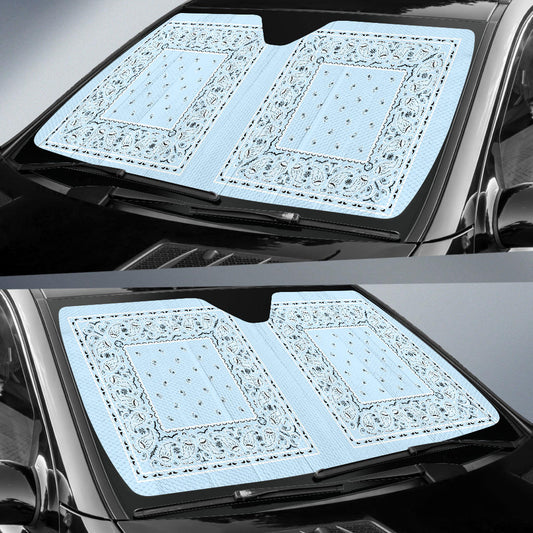 Light Blue Bandana Car Window Shade