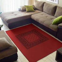 red bandana print rug