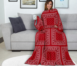red bandana snuggie blanket