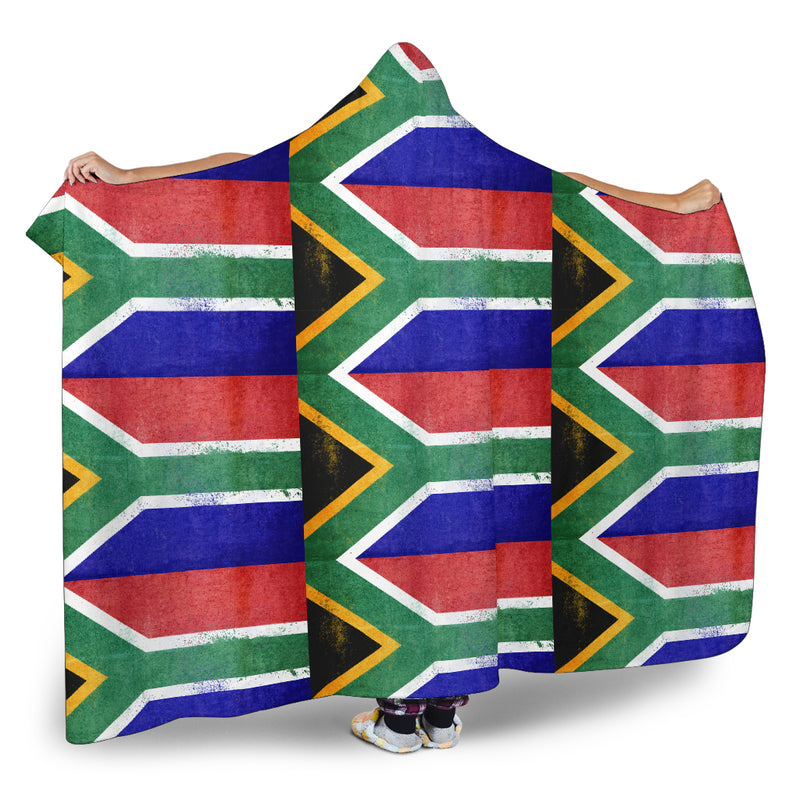 Ultimate South Africa Flag Tiled Hooded Blanket