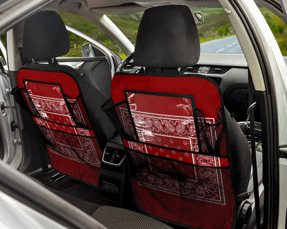 Maroon Bandana Car Seat Organizers