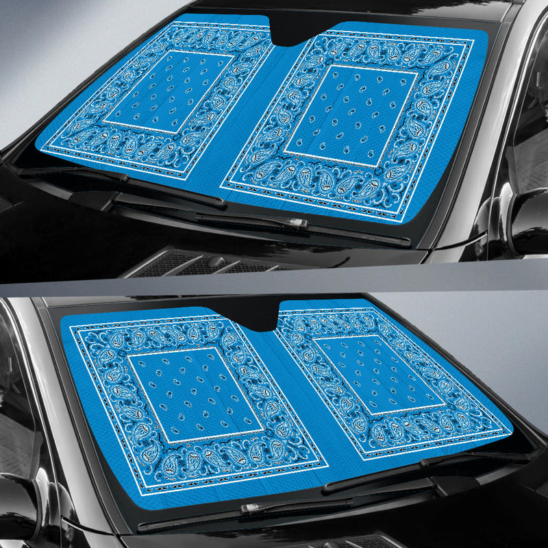 Sky Blue Bandana Car Window Shade