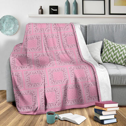 Pink Bandana Fleece Throw Blanket