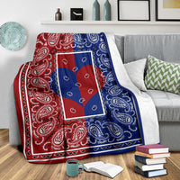 Red and blue bandana Love Throw Blanket