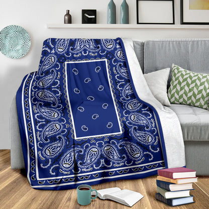 Royal Blue Bandana Throw Blanket