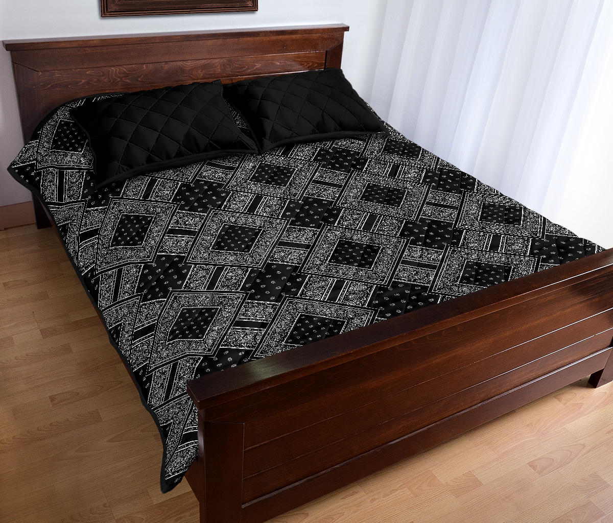 black bandana bedding