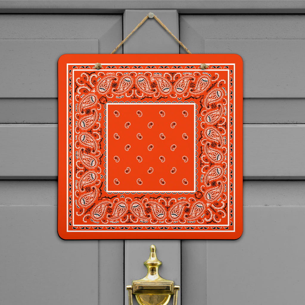 Orange Bandana Door Signs