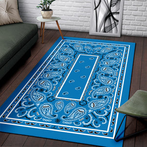 Sky Blue Bandana Area Rugs - Fitted