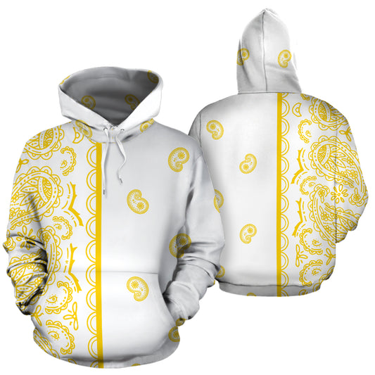 white bandana hoodie with yellow