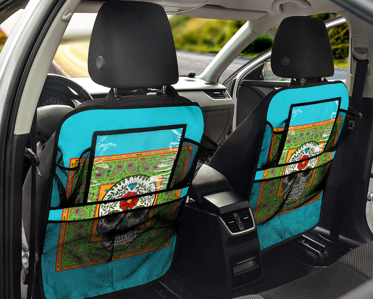 sugar skull seat organizers for cars